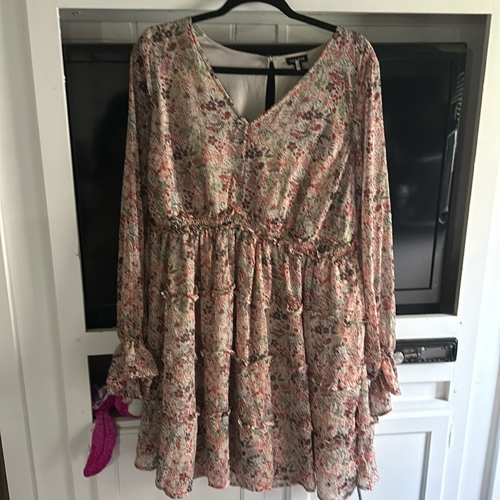 Torrid Mini Lurex Chiffon Tiered Dress